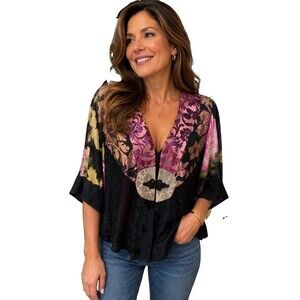 Spencer Alexis Vintage Silky Asian Kimono Size Medium